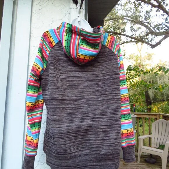 Hooey Womans Medium Pullover Hoodie Aztec Southwest print - Picture 5 of 12